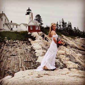 White lace wedding dress